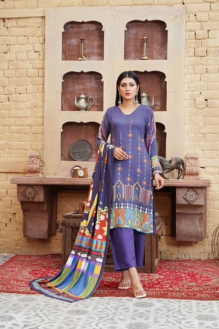 Purple linen dress