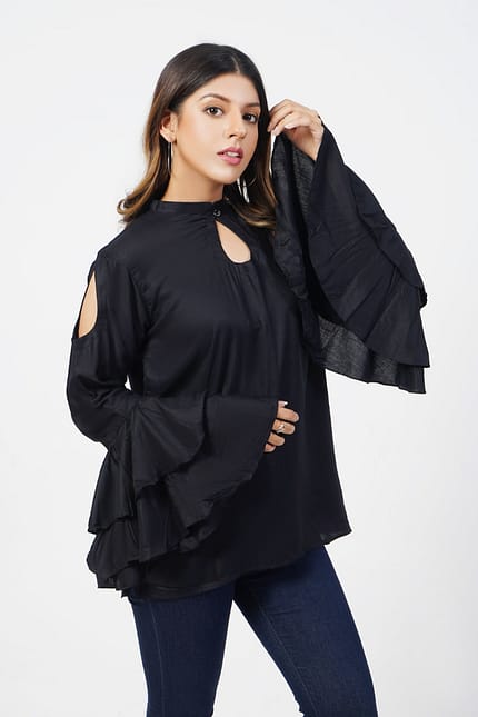 Black Linen Top